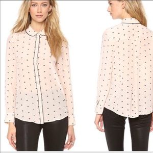 Club Monaco Natural Ophelia Silk Snail Shirt Small